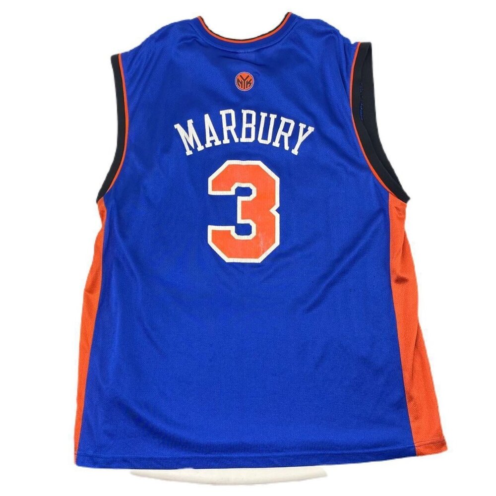 Authentic Reebok New York Knicks Stephon Marbury Jersey Size XL Blank Blue.